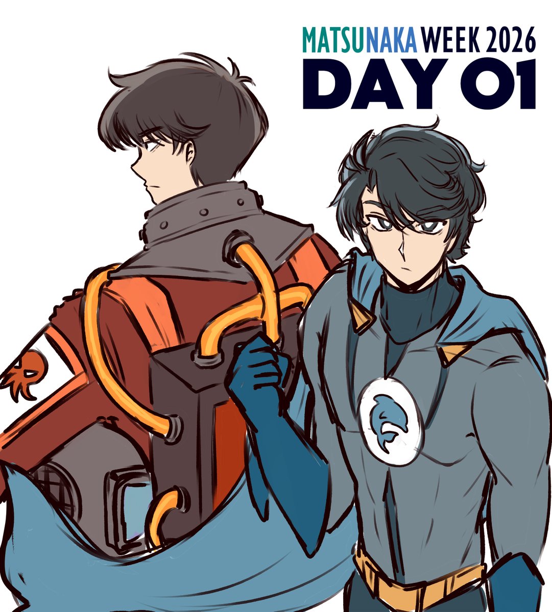 LeeAuddie's tweet photo. marine biologist turned scuba diving super villain nakamura and the dashing dolphin do-gooder matsumura 

#matsunaka #matsunakaweek2026 https://t.co/6V7lthHKqR