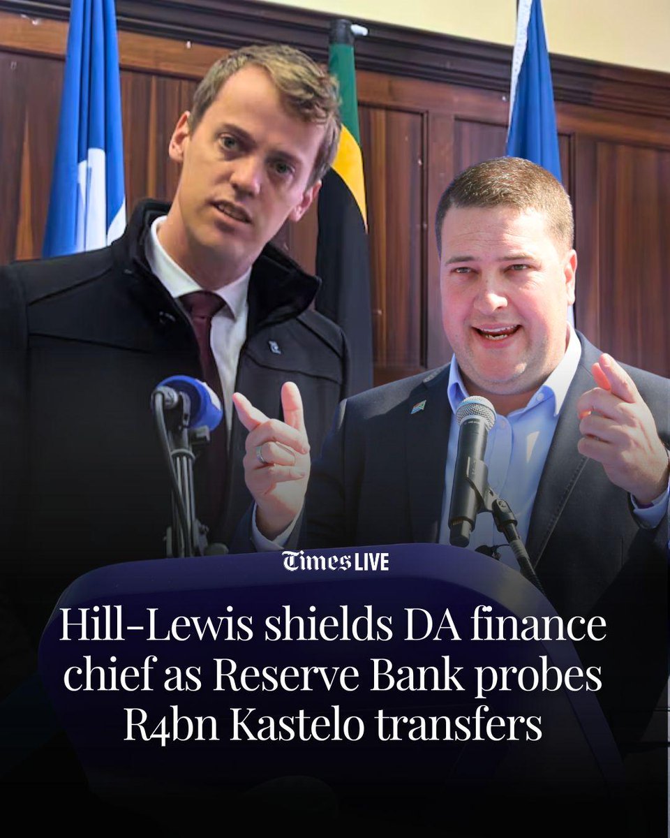 TimesLIVE's tweet photo. DA leader Geordin Hill-Lewis has thrown his support behind the party's federal finance chair, Mark Burke, as the Reserve Bank investigates his fintech company over about R4bn in transactions that allegedly circumvent exchange control rules.

🔗 Link in comments https://t.co/zRtXXrZUgf