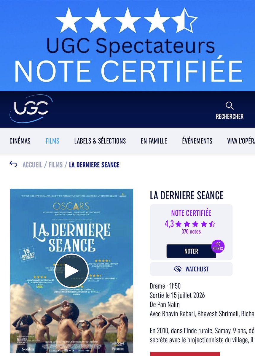 PanNalin's tweet photo. 6e Semaine
ACTUELLEMENT EN SALLE

La Dernière Séance 
Un film de Pan Nalin

★★★★★
« Un magnifique chef-d’œuvre pétri d’espoir et de lumière. »
A Voir À Lire (Laurent Cambon) https://t.co/0BZMvbZx75