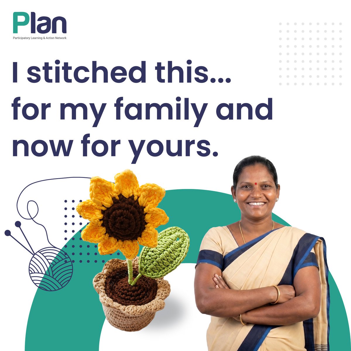 plan_foundation's tweet photo. A little sunshine, handmade with love.

Meet Mangal, the woman behind this beautiful crochet sunflower, crafted with care by her and the women of our Self-Help Groups.

Want one? Call or text at +91 90218 20550 to place your order.

#SHGMadeProducts #Sustainable https://t.co/CJd7xhPLNF