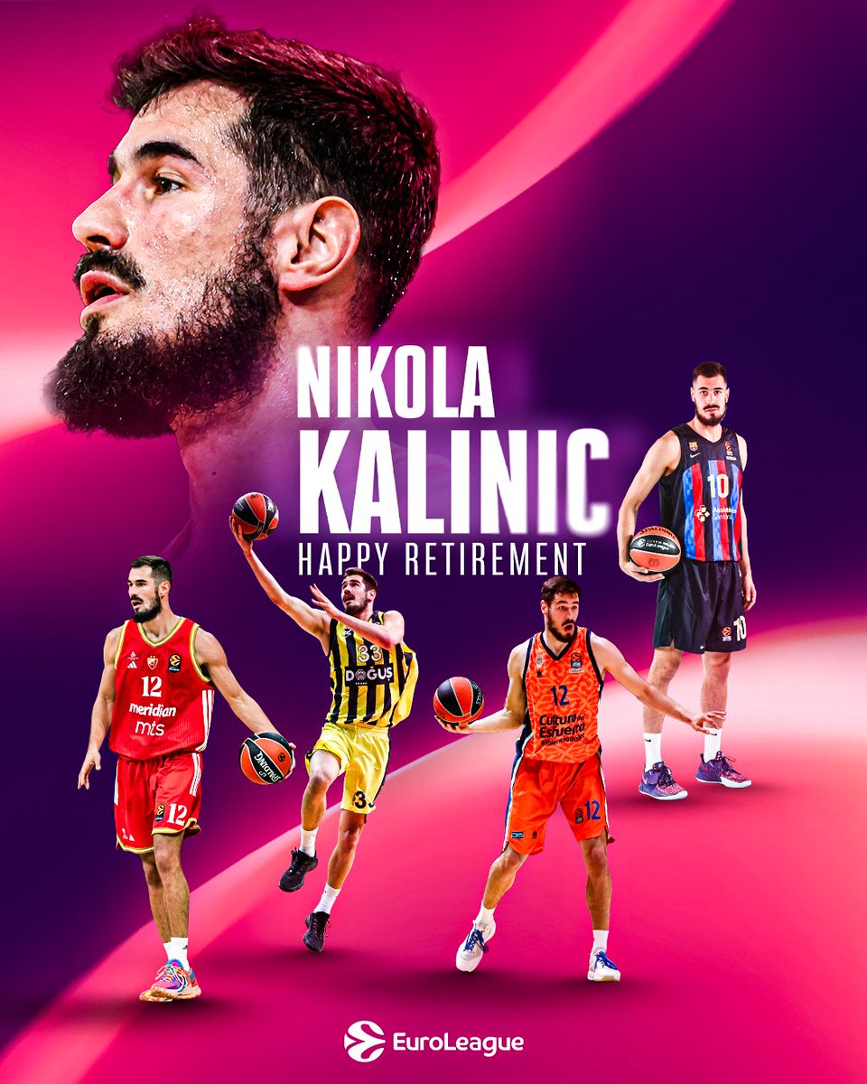 EuroLeague's tweet photo. After 12 seasons in the EuroLeague and one title in 2017, Nikola Kalinic has announced his retirement from basketball.

All the best in your next chapter, Nikola 🫡 https://t.co/csjMnc9Lwj