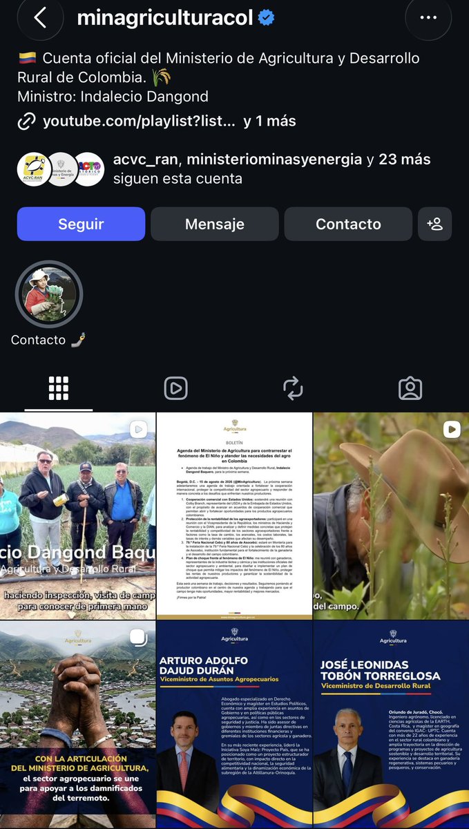 Jorge_BastidasR's tweet photo. Ministro Indalecio Dangond, 

Se lo preguntaré con derecho de petición,

¿Quién dio la orden de eliminar todas las publicaciones del Gobierno Petro en varias redes sociales del @MinAgricultura?

Las redes sociales oficiales son un bien público le solicito sea restaurada de inmediato la información eliminada.

¿Hay una política de “pureza ideológica” en el Gobierno de de la Espriella?