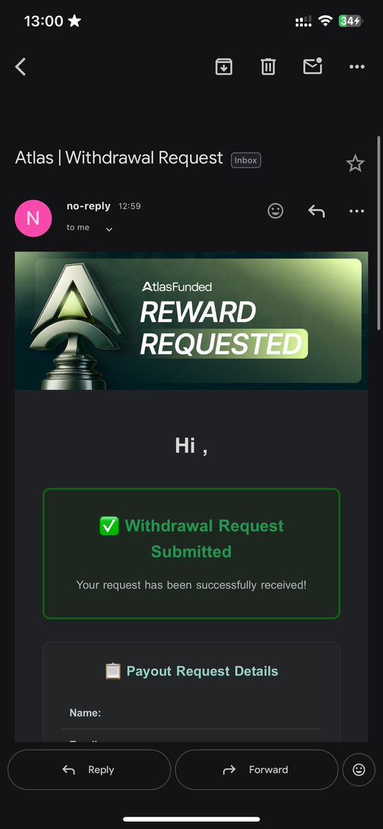 beingmiracleE's tweet photo. First ever prop firm payout request! https://t.co/nM8YYA1YvW
