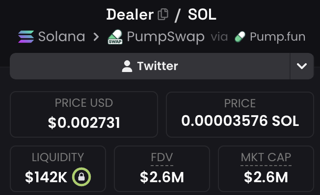 MoneyCrptBunny's tweet photo. Every smart person I know is quietly loading up on $Dealer at these levels. Nobody's making noise about it, they're just building position while it's still cheap.

That's usually how the real accumulation happens, just conviction moving in size before the crowd catches on. 

Price won't stay this accessible for long.