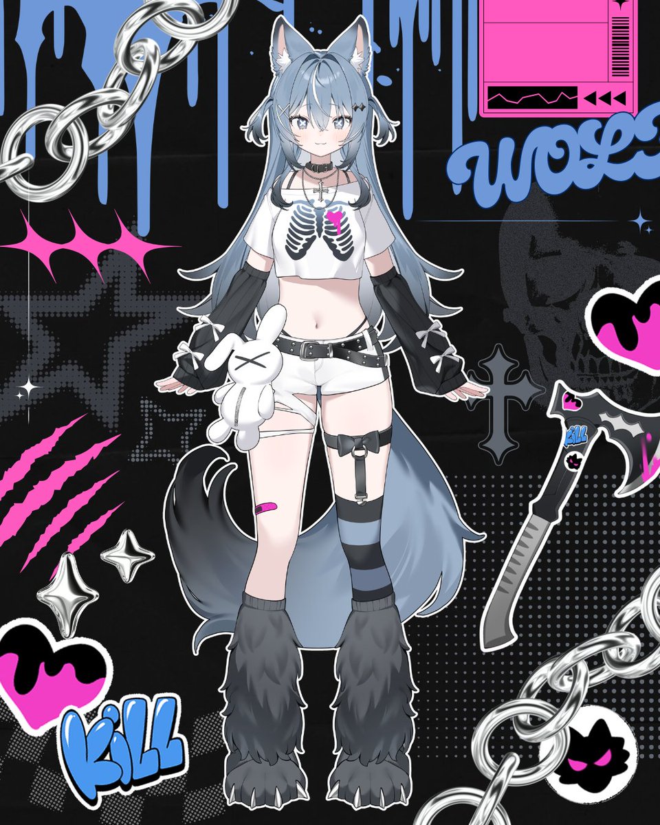 puputizy's tweet photo. 【告知】
こめじさん【@komeziillya】と共同制作しているオリジナルVRC向けアバターのデザインを公開します！✨

名前はまだ未定ですが、狼の女の子です🐺💙
今年中の販売に向けて鋭意制作中！

続報をお待ちください…！！

#VRChat https://t.co/nRbeypWtCx