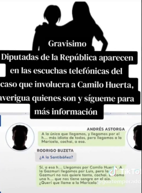 Iherreraa's tweet photo. A alguien le extraña que Ana María Gazmuri sea mencionada en las escuchas de Camilo Huerta? Para nada.  Ella misma ha confesado el consumo de drogas y se ha negado a realizarse el teste de drogas obligatorio en el Congreso. https://t.co/K5PpkLZXja