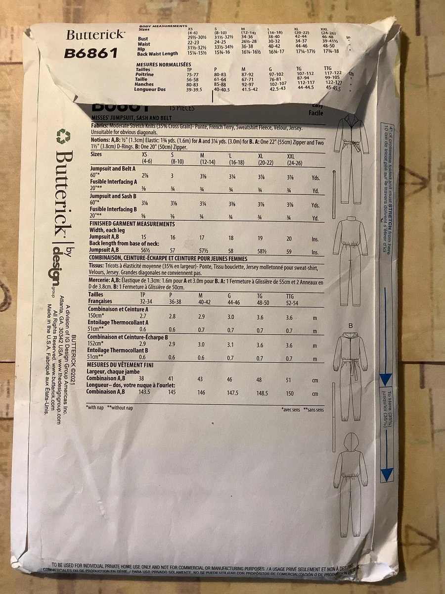 WatsonsVintage's tweet photo. A FABULOUS Pattern. Uncut 2021 Butterick EASY Sewing Pattern B6861 for Misses' Jumpsuit, Sash and Belt in Sizes XS-XXL or 4-6 to 24-26 - Contemporary Fashion https://t.co/qgkCI4t3Sj via @Etsy #SewingPattern #Butterick #Jumpsuit #MultiSizePattern #WardrobeStaple #SleevedJumpsuit https://t.co/nwbPARAWGU