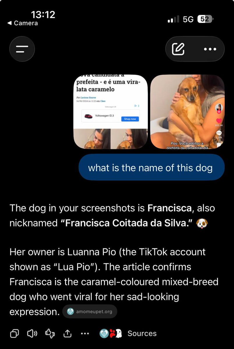 NitronTX's tweet photo. Francisca the sad dog has been going insanely viral all over X and Tiktok

Several posts with millions of views in just the last few days

Dex at 15k mc

X search: 
https://t.co/u92OxjV655
 
Original Tiktok:
https://t.co/HtVEjOws38

Name proof attached below https://t.co/e8F2csjalX
