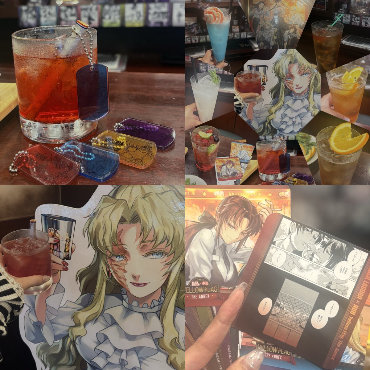 13Ocrn's tweet photo. どうしてもバラライカ様と乾杯したくてソロHUBキメてきた！！！！！！！！！！！！
お美しいバラライカ様と乾杯できて光栄😭✨️✨️

1番欲しいコースターなかなか出なくて7杯飲みました(ｺｰｽﾀｰ10枚get) #ブラックラグーン https://t.co/BRAEIM3XEF