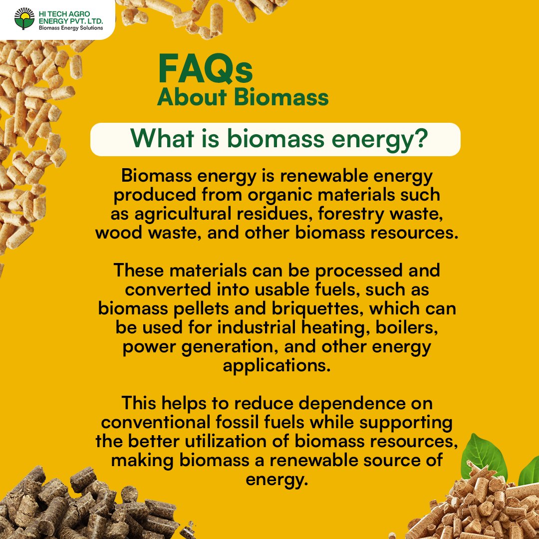 Hi_Tech_Agro's tweet photo. From biomass waste to renewable energy, every resource has the potential to create value.
To know more about biomass waste, see the first comment.
#HiTechAgro #BiomassEnergy #BiomassFAQs #FrequentlyAskedQuestions #Bioenergy #BiomassProcessing #BiomassPellets #BiomassBriquettes https://t.co/3Sx430VuKZ