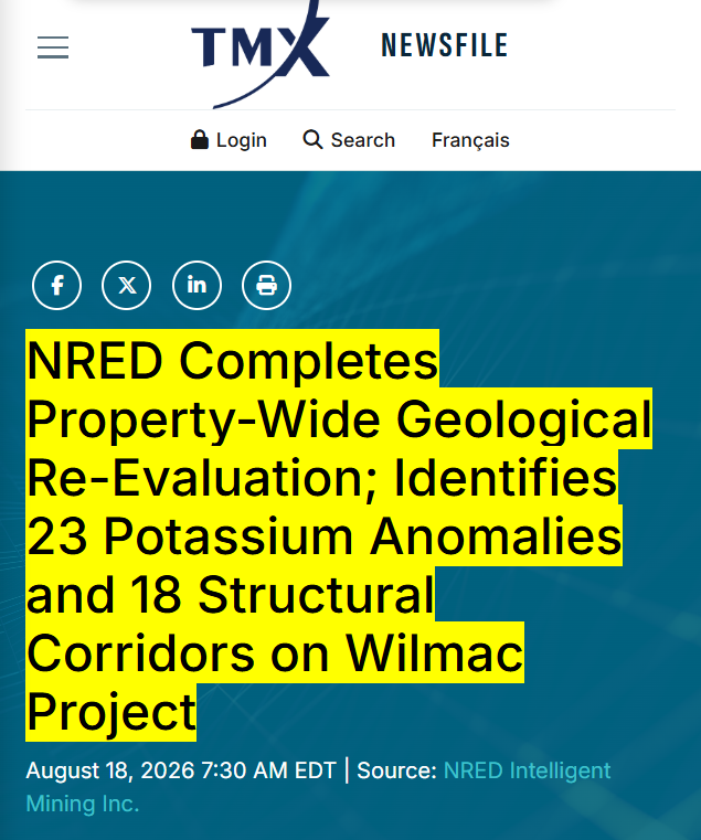 TradePulse2's tweet photo. $NRED is building an AI dataset for mineral discovery - and the scale is growing fast.

This is not $TSLA $PLTR, which is currently heavily shorting Michael Barry

MetalCore expanded to more than 2.7 million records, including over 1.4 million geochemical samples, nearly 800,000 mineral occurrence and deposit records, and more than 583,000 mining claim records.

The idea is simple: combine huge geological datasets, use AI to rank exploration opportunities, and potentially make mineral targeting faster and more data-driven.

For a copper-gold explorer, that creates a second angle beyond the metal itself: $NRED is trying to pair critical-mineral exploration with proprietary AI technology.