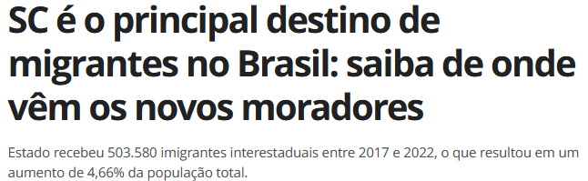 joaoeigen's tweet photo. Para vocês verem como progressista vive num estado constante de paralaxe cognitiva: o Sul, mas especificamente Santa Catarina, tornou-se o principal acolhedor de migrantes brasileiros. Vamos aos números.

Somente SC teve, de 2017 a 2022, um "superátiv" de 320 mil novos residentes, o maior número absoluto entre todos os estados da federação. Coincidentemente, um dos povos que mais gosta de migrar para SC são os baianos, porque a Bahia, nesse mesmo período, perdeu cerca de 40 mil habitantes. Pegando só os estados do nordeste que o estudo da matéria nos traz, temos a seguinte realidade:

De 2017 a 2022, o Nordeste perdeu 250 mil habitantes. O Sul, liderado poderosamente por SC, recebeu 350 mil novos habitantes.

A realidade e os dados são absolutamente brutais. O Nordeste é o antro de uma silenciosa diáspora de brasileiros fugindo da estagnação econômica, da violência e da falta de perspectiva. As pessoas não demonstram o que consideram certo apenas no voto ou nas suas ilusões políticas, mas quando colocam a própria vida na linha: o Sul está, empiricamente, melhor e sabe o que é melhor. O Nordeste, não.

Seu proselitismo ideológico na internet é puro cope idiota para não enxergar a realidade: vocês votaram e continuam votando ERRADO. O projeto petista é obsoleto, anacrônico e ineficiente, não importa quantos memes vocês façam: os nordestinos estão refutando vocês diariamente ao virem morar no “antro do fascismo bolsonarista” que é SC.