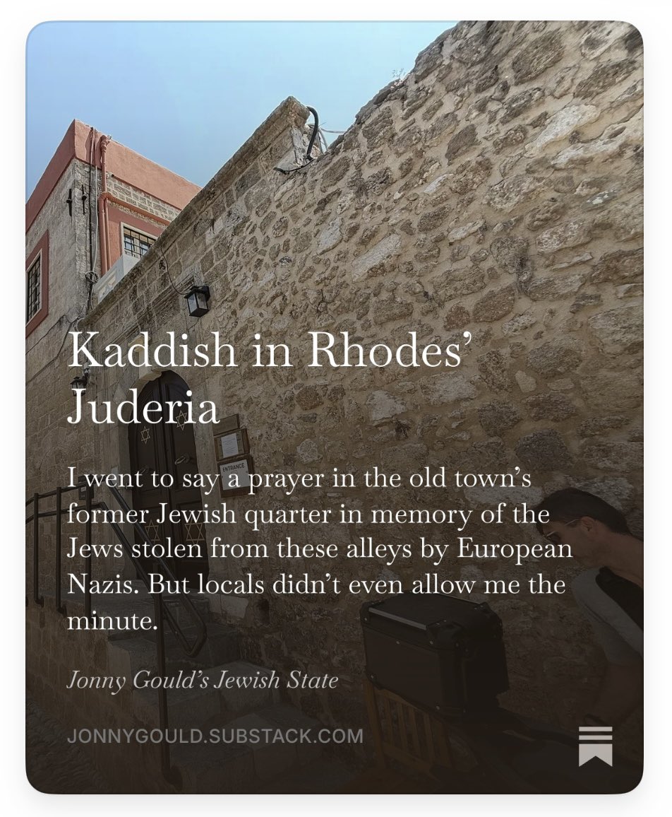 jonnygouldpod's tweet photo. 🇬🇷 I felt the hand of Holocaust victims on my shoulders when I visited Rhodes.

The Old Town holds a terrible World War II history which rebounds in some of the people that live there even today. 

This is what happened. 

https://t.co/J1uTuBbthK https://t.co/bKZKdQClTQ