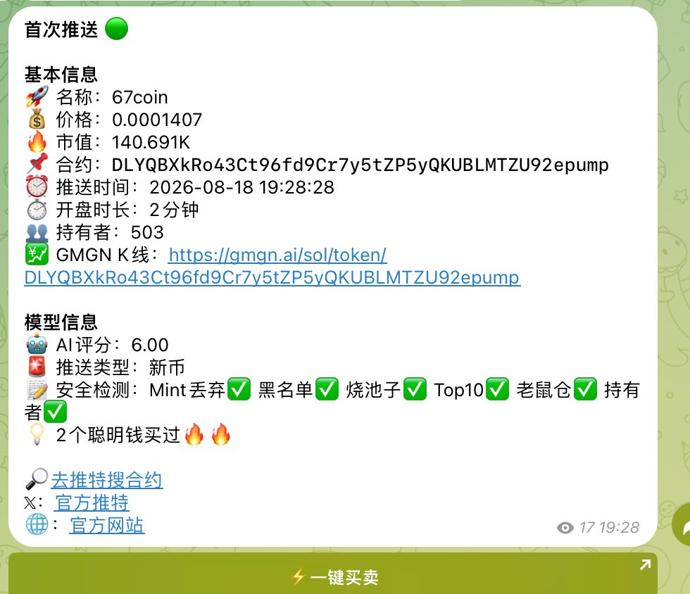 lylmeason's tweet photo. 67coin 也不知道是啥叙事

预警后看kol都是10sol的买

先买入在研究 😂

140k—— 3.5M   25❌

DLYQBXkRo43Ct96fd9Cr7y5tZP5yQKUBLMTZU92epump https://t.co/dZ3zNcBfaj