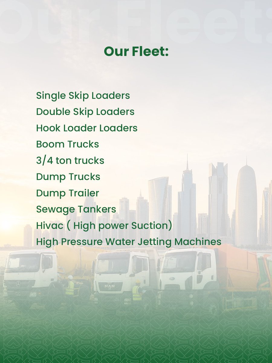 te_binarbaid's tweet photo. Big projects don’t wait. Neither should your equipment.

From heavy-duty skip loaders and boom trucks to high-pressure jetting tankers, we deliver the right fleet to keep your site moving.

Heavy equipment. Reliable support. Ready when you are.
📞 +974 5993 3554 https://t.co/DbQICIemvM