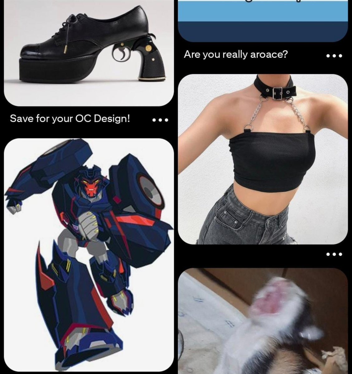 Mannonsour's tweet photo. My pinterest is a mush of clothing, and from time to time, Stunticons. So imma use that as a roulette wheel for ideas.

For now we have this https://t.co/m4g0VbjZHk