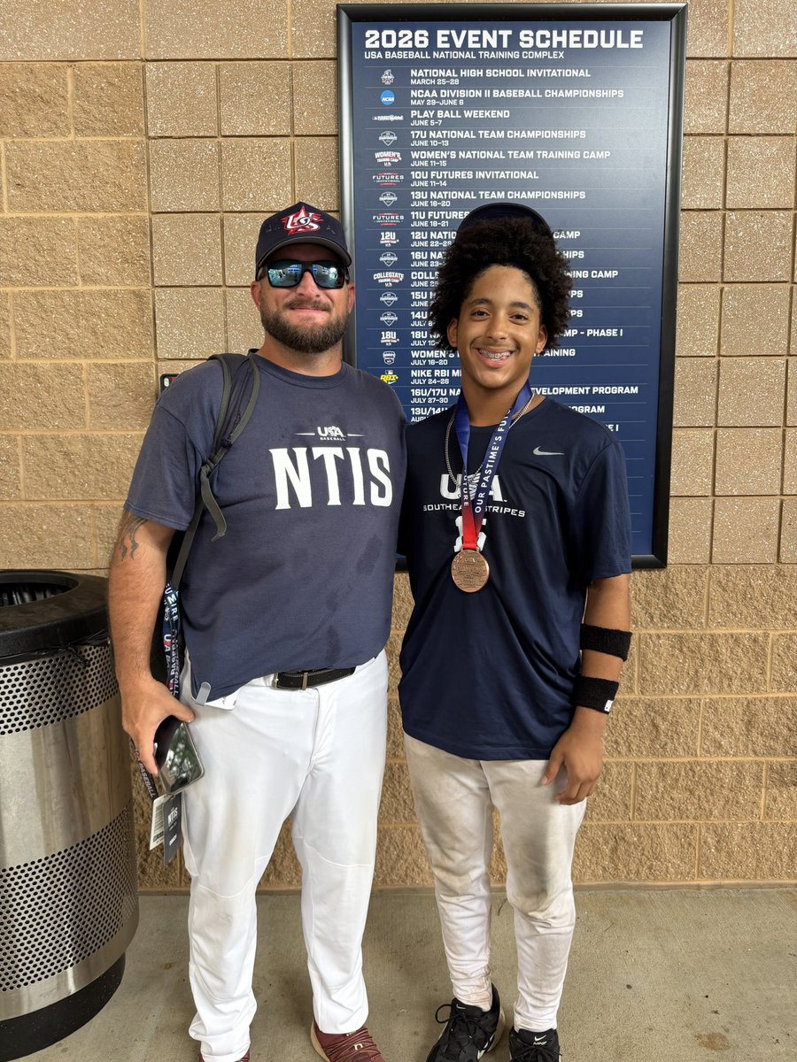 kid_prime2029's tweet photo. 3rd time at @USABaseball NTIS Champions cup. SE STRIPES got the BRONZE ๐ช๐ฝ one of my favorite tournaments of the summer. Ty @USABaseballNTIS @andrewzike For the invite this summer ๐๐ฝ
#usabaseball #ntis #summerball #classof2029 https://t.co/4Nlfe2Kud5