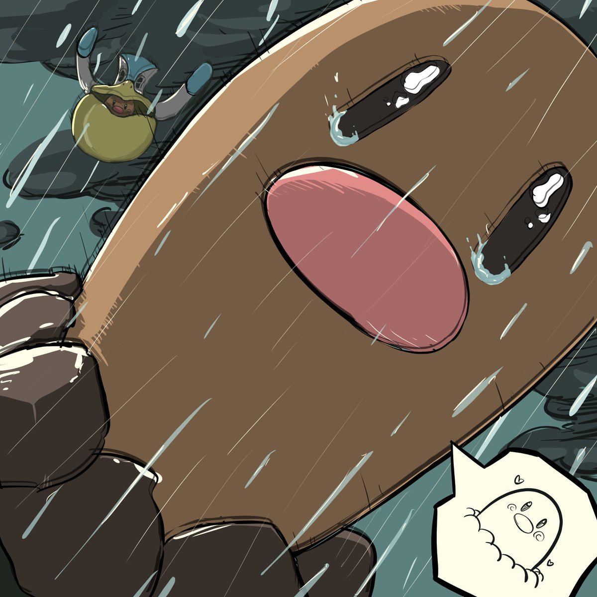 mainichidhiguda's tweet photo. 【1557日目】突然の雨、迷子
#ポケモンイラスト
#pokemonart https://t.co/PPLaNIwbtF