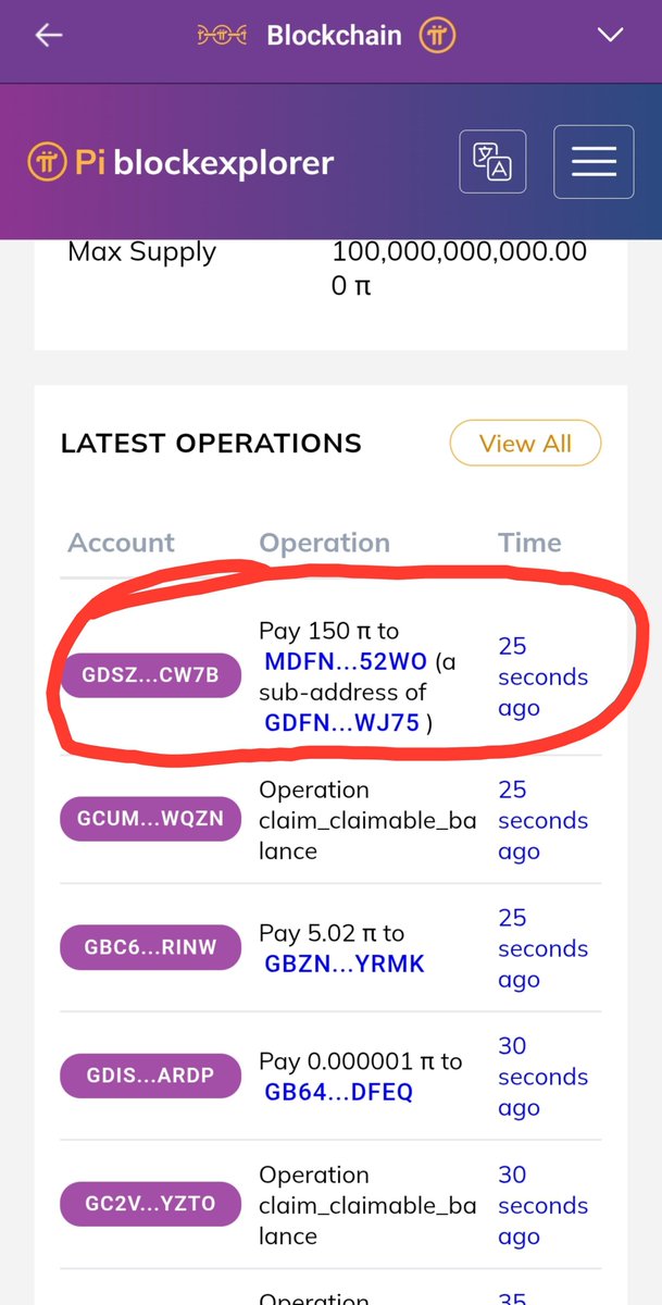 Kamelkadah99's tweet photo. 🔴 **Important Update After Reactivating the Main Blockchain Ledger**

After the opening of the Open Mainnet and the full reactivation of the blockchain ledger, we are now clearly seeing a new phenomenon in the Pi Blockexplorer:

Operations appear like this:

**Pay 150 π to MDFN...52WO (a sub-address of GDFN...WJ75)**

This is not a regular address.

This is a **Muxed Account** (multiplexed account / sub-address) according to the official Stellar standards:
- CAP-27
- SEP-23

### What does this exactly mean?

An address starting with **M** is a sub-address linked to a single main account starting with **G**.

In the example above:
- The real account on the blockchain = `GDFN...WJ75` (currently holding more than 161 million π)
- The sub-address = `MDFN...52WO` with a specific ID (3293460311)

The funds actually enter the main account, but the platform or exchange knows exactly which user sent them thanks to the sub-ID embedded inside the address itself.

### The most important part now: Recording the source of the coins

After the activation of the Mainnet and smart contracts, the system now records and tracks the **source of the coins** more clearly:

- Coins that pass through Muxed addresses (M...) are generally classified as coming from **exchanges or platforms**.
- Coins coming directly from Pioneers’ accounts after migration and mining are classified as **mined coins (Mined by Pioneers)**.

The Core Team can now accurately distinguish between:
- Original mining coins (Contribution)
- Exchange coins (Exchange / Circulating)

This appears in the blockchain records and the explorer, especially with the use of sub-addresses, helping preserve mining integrity and the Lockup system.

The result:
- Any transfer to an address starting with **M** is officially recorded in the explorer as a **“sub-address of ...”** and usually indicates an exchange or platform source.
- Tracking the origin of coins (mined vs exchange) has become more transparent and accurate than ever before.

This confirms that the Mainnet is operating at full capacity, and that the infrastructure of exchanges and platforms is now active and fully compatible with the highest Stellar standards.

Have you noticed M addresses appearing in the latest operations? Share your observations with us.

#PiNetwork #Mainnet #MuxedAccount #PiBlockchain #MinedVsExchange