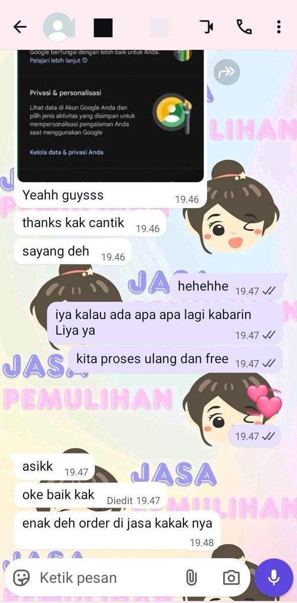 conudicini's tweet photo. MALAM GUYSS🤍
YANG BUTUH JASA BISA BERKABAR❗
💌JASA HAPUS AKUN
💌PULIHKAN BALIKIN AKUN LUPA PASSWORD/KE HACK 🫶
💌JASA LACAK LOKASI 
💌SADAP WA
💌LACAK HP HILANG BY NO HP/IMEI 
💌JASA HACK/PEMULIHAN AKUN ( EMAIL,IG,WA,X,FB/TIKTOK) 
DM/WA☎️☎️!

https://t.co/ONHtSdbRW9 https://t.co/0jbfQ288oo