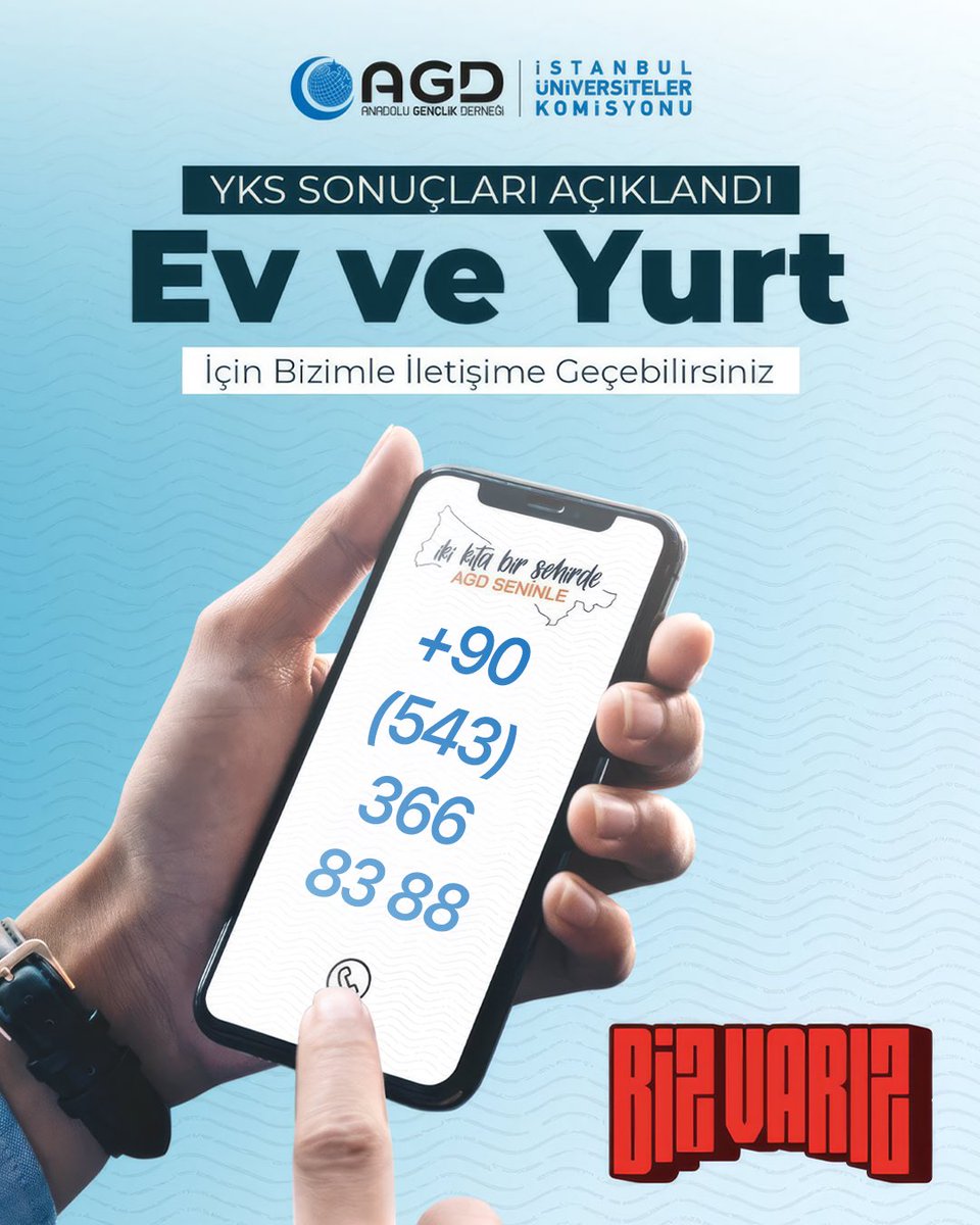 4fakulte's tweet photo. #YKS2026 Sonuçları Hayırlı Olsun

Ev ve Yurt Bilgi Hattı;

İstanbul'da bulunan ev ve yurtlarımız hakkında bilgi almak için 0 543 366 83 88 numaralı hattımızı arayabilirsin!

Unutma; İki Kıta Bir Şehirde, AGD Seninle! https://t.co/CvGKfvvAvo