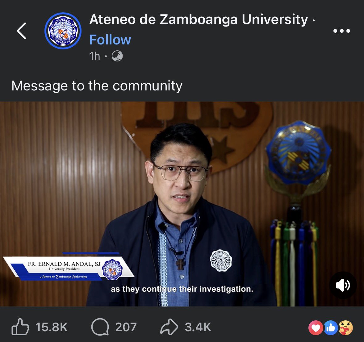 volleybagan's tweet photo. Sadly ito ang hindi ginawa ng ADMU. Kailangan ng mukha. Kailangan ng boses.

Yakap, Fr. Andal, SJ 🫂🥹 https://t.co/gPcm6nTqgl