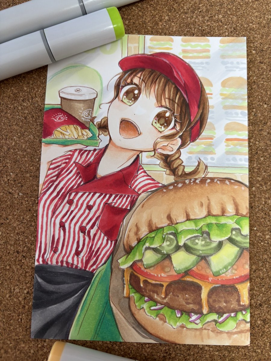 mumunyaaaaa's tweet photo. ということで、夕刊デイリー様のイラストコーナー「パラスペ×デイリー」に掲載いただきました！
この写真撮った後も、ちょっと手直ししているのですが😋コピック使用です。 https://t.co/9fyI8XwUYW
