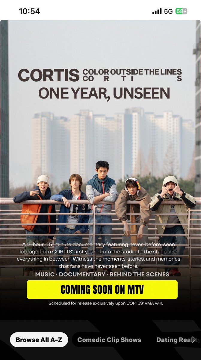 mrtinzip's tweet photo. HELLO ?? I JUST SAW THIS ON THE MTV OFFICIAL SITE ??? IF CORTIS WINS A VMA WE’RE ACTUALLY GETTING THIS 2 HOUR 45 MINUTE DOCUMENTARY 😭😭

VOTE NOWWWWWW WE NEED THAT DOCUMENTARY 
🔗 : https://t.co/hHcZY1x56e
🔗: https://t.co/vx1xWiJpER https://t.co/EprwGxLhnZ