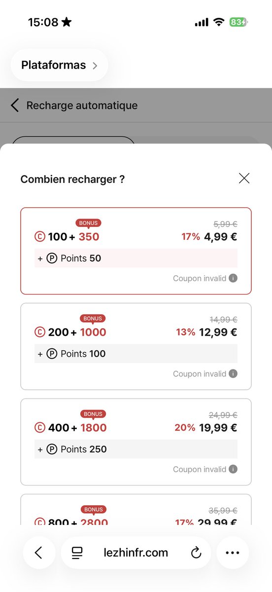 Lopez0616YD's tweet photo. Lo que LezhinEs va a implementar es prácticamente (creo yo) lo que hay en LezhinFR

Es un sistema donde programas recargas. https://t.co/FuGN7r6VKr