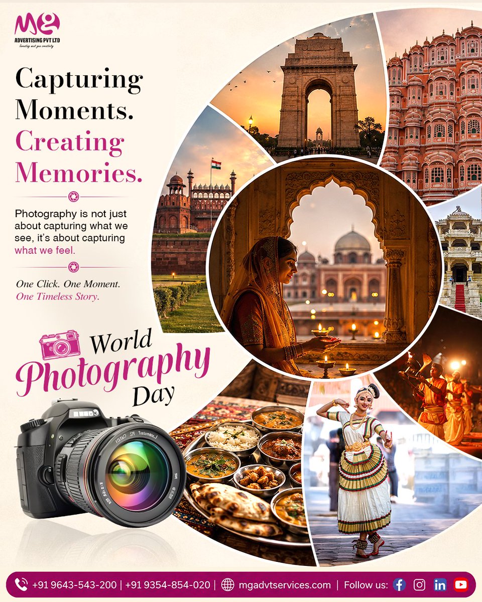 mg_digital_'s tweet photo. Capturing Moments. Creating Memories.
This World Photography Day,
Let's celebrate the magic of turning a single click into a timeless memory.
One Click. One Moment.
#WorldPhotographyDay #Photography #CaptureTheMoment #CreateMemories https://t.co/b92f2mF7Yj