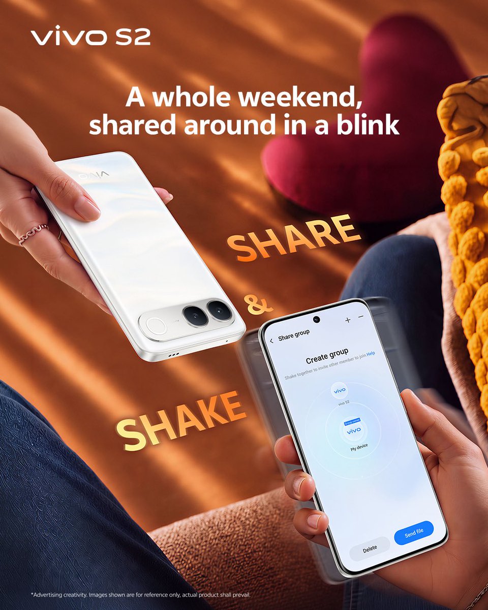 Vivo_India's tweet photo. 200+ weekend photos and an entire gang waiting for them? Give your phone a shake and get those memories moving.
#vivoS2 #vivoSseries #FriendsWeekendsNeverEnd #MyNewStory https://t.co/N2HyFO7g5v