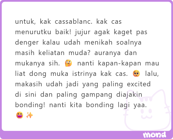eienniloveyou's tweet photo. Banyak juga pesan-pesan buat km yh @ Aurelian, Cass, dan Raya.

Ya Tuhan ada outsi, lariiii!! 🏃‍♀️💨 Buat outsi itu, terima kasih yaaa udah puji-puji Meye gini padahal aslinya km muntah-muntah kan dengan pujianmu sendiri? ;3 https://t.co/RwQyhMjmic