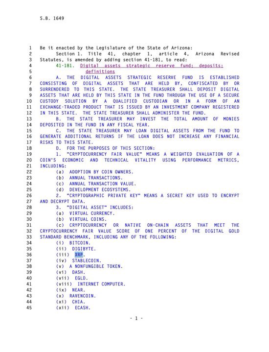 ShannonCarr121's tweet photo. 🚨 ARIZONA PUT XRP IN THE RESERVE CONVERSATION. 🇺🇸🔥

Arizona Senate Bill 1649 reportedly names XRP in a proposed digital-asset reserve framework—potentially putting billions in state assets into the discussion.

Could XRP become a state-level reserve asset? https://t.co/K4oNgmcXcF
