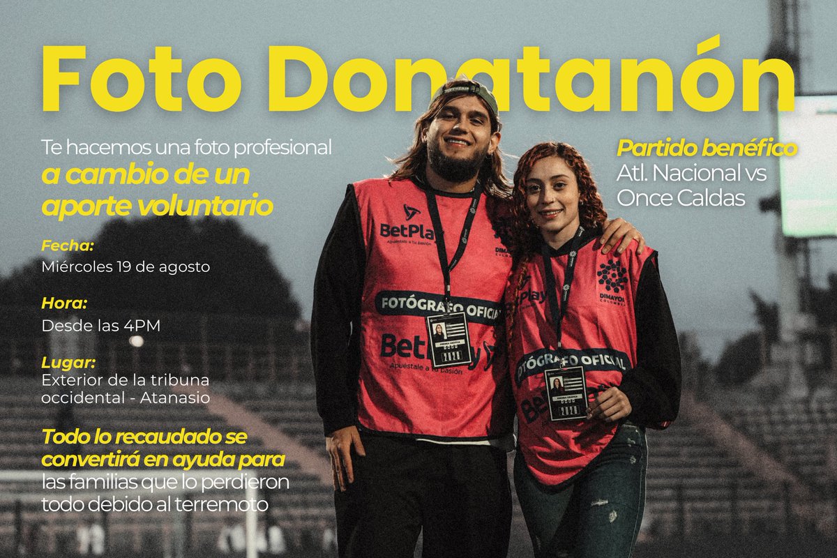 davidjaragarcia's tweet photo. @Bedoyad21 y yo vamos a estar tomando retratos bonitos a cambio de un aporte voluntario mañana desde las 4 pm en las afueras de occidental. Todo será donado para los damnificados por el terremoto. Hinchas del verde y del Once más que bienvenidos. Ayúdame a compartir 📸 https://t.co/5yIu97R741