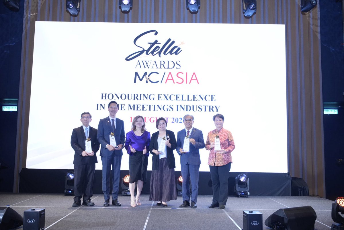 MyCEB's tweet photo. Malaysia Named Best Meetings Destination (Asia) 2026
Malaysia has been recognised as Best Meetings Destination (Asia) 2026 at the M&C Asia Stella Awards 2026.
#MyCEB #MeetInMalaysia #MalaysiaBusinessEvents #MyMOTAC #VisitMalaysia2026 https://t.co/PE9mFQt7hZ