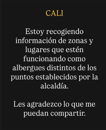 egocadavid's tweet photo. Si me pueden apoyar en Cali con esta información se los agradezco. https://t.co/4QYlOhRPi6