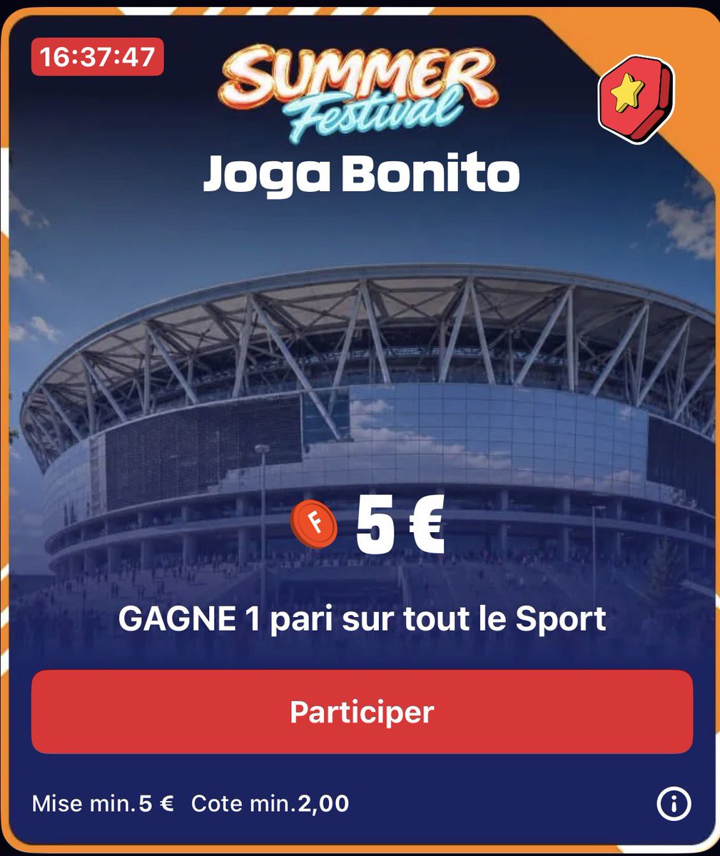 xGAlertBot's tweet photo. 🚨 SUMMER FESTIVALE CHEZ B 

Certain d’entre vous on eu le defi ? 

5€ FB à gratter assez facilement ! 
Qui est chaud de le faire ? 

10 RT ↪️ / 20❤️ et je partage en public 

#TeamParieur #Defi https://t.co/Ms7ICgYqVi