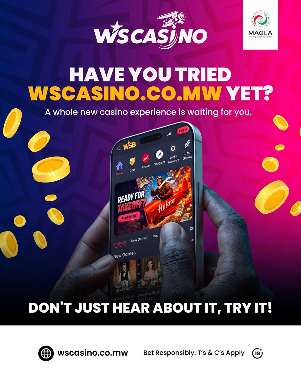 WSBetMalawi's tweet photo. Have you tried https://t.co/obdAkolYxu yet?

Don��t just hear about it - TRY IT! 🚀📱

👉 Visit https://t.co/UvyBZsXQmS

⭐ Win Like a Star

18+ Bet Responsibly. T’s &amp; C’s Apply.

#WSCasino
#WSBet
#CasinoMalawi
#WinLikeAStar
#Malawi https://t.co/FzNb1dKUnZ