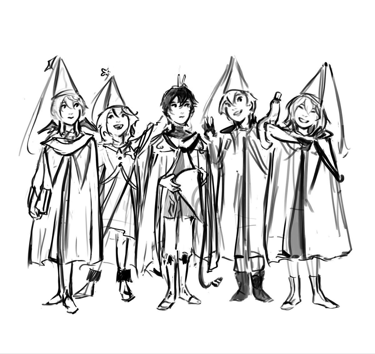 ancasketches's tweet photo. astral express x witch hat atelier! I had this idea some time ago and finally got to draw it :> 
#hsr #witchhatatelier #honkaistarrail #danheng #sundayhsr #march7th https://t.co/H3WgjbN5k3