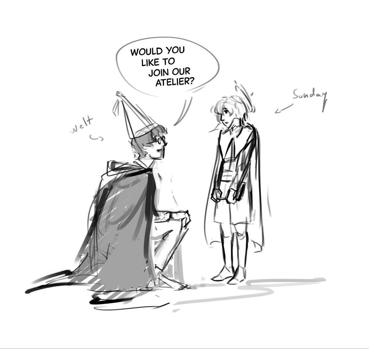 ancasketches's tweet photo. astral express x witch hat atelier! I had this idea some time ago and finally got to draw it :> 
#hsr #witchhatatelier #honkaistarrail #danheng #sundayhsr #march7th https://t.co/H3WgjbN5k3