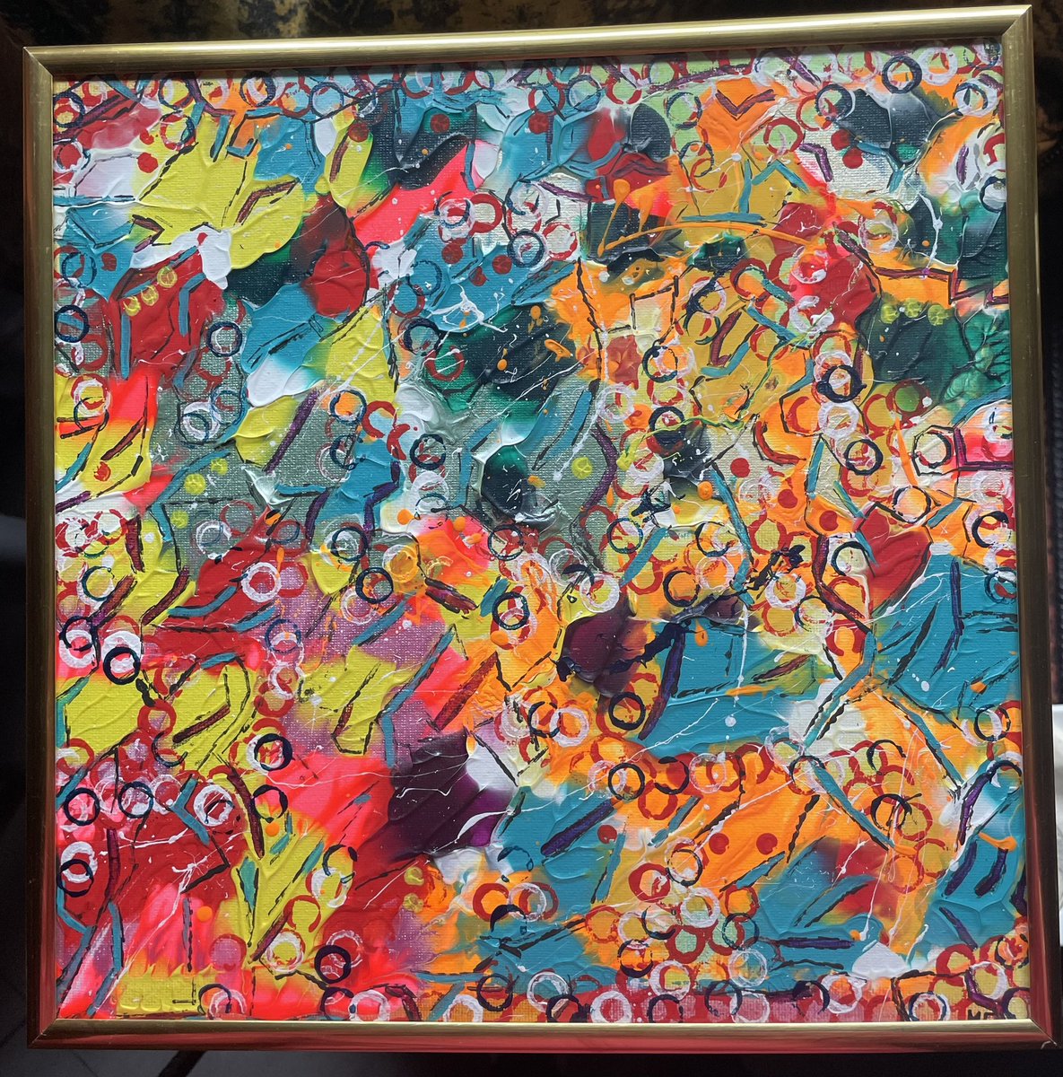 MaryChaals's tweet photo. The 70s
30x30cm
Acrylic paint 

„You have to go on and be crazy. Craziness is like heaven.“ https://t.co/yOEYuF5jaf