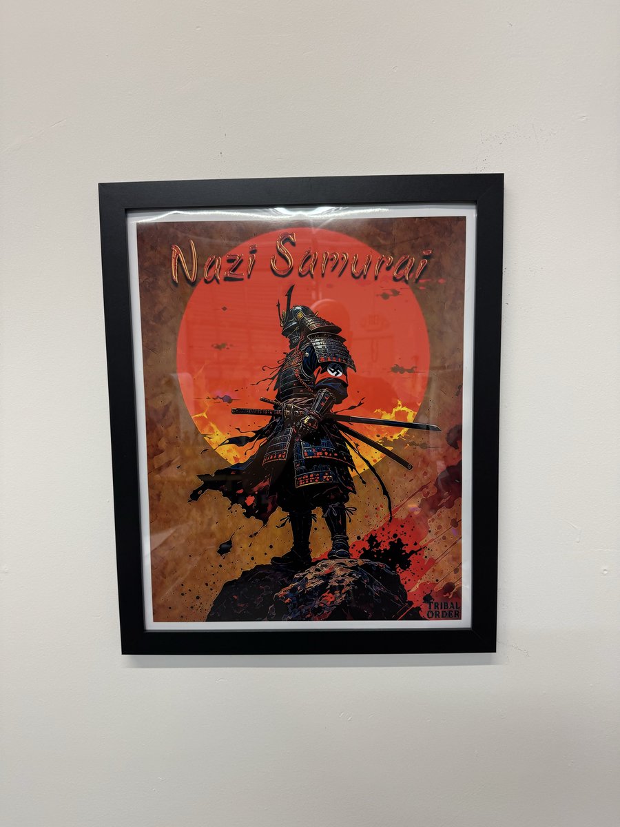 TribalOrdergame's tweet photo. Nazi Samurai posters are live! 

The poster measures 16 × 20 inches with a 1½-inch White border surrounding the artwork. It is printed on premium glossy poster paper. Frame not included!

Posters start shipping Friday

https://t.co/TJeZ2zFlYJ https://t.co/PoLEuPZwUd
