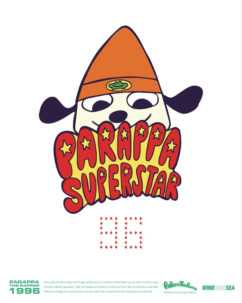 RodneyFundotcom's tweet photo. PaRappa the Rapper × WIND AND SEA
30th Anniversary Collection

POP-UP
8.19 WED – 9.1 TUE
SHINSAIBASHI PARCO B1 EVENT SPACE
Directly in front of the Shinsaibashi Station ticket gates. https://t.co/C30VwKRePe