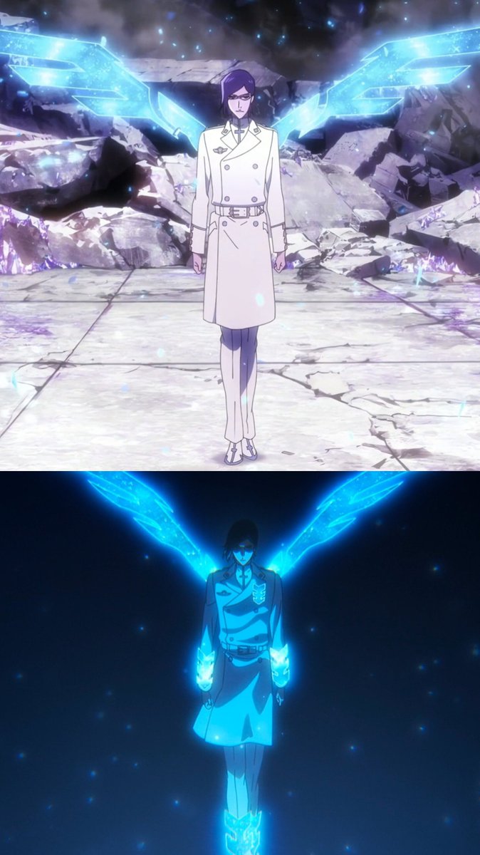Tarlo04's tweet photo. #BLEACH

جيرارد أخرج الفولشتانديخ الهيئة العادية أمام زاراكي لكن بدون التاج على الرأس وهذا عكس اللي صار يوم اخرجه أمام شوتارا في الكور الثاني

كذلك يوم أخرج الفولشتانديخ الهيئة الأخيرة ماكان فيه تاج كذلك واستطاع ان يزيل الأجنحة ويحافظ على شكل التحول

استنبط من هذا الشيء ان جيرارد يمتلك قدرة مميزة عن بقية النخبة وانه بسبب عضو الريو الموجود فيه يقدر يتحكم بشكل الفولشتانديخ وهل يبقي التاج لو يزيله

نجي الان لايشيدا اوريو اللي الفولشتانديخ حقه ظهر له مستويان مستوى عادي ومستوى مُعزز بالسكلافاري والاثنين لايوجد فوق رأسه تاج

فا ان أشوف ان هذا يعزز من نظريتي ان اوريو يمتلك عضو من أعضاء الريو(مايهم وش هو العضو كثر مايهم إمتلاكه له) وان لهذا السبب هو وجيرارد الوحيدين اللي مافيه تاج في التحول الخاص بهم

هذا غير ان اوريو يتشابه مع جيرارد بشيء آخر كذلك مثل ان يوهاباخ ما اعطاه قوة فقط نقش الحرف عليه فا اوريو يمتلك قوة جعلته ينجو من الاوزفيلين وجيرارد وبيرنيدا يمتلكون أعضاء الريو فهم من الأساس أقوياء

عضو من الريو لدى اوريو مجرد مسألة وقت⏳️