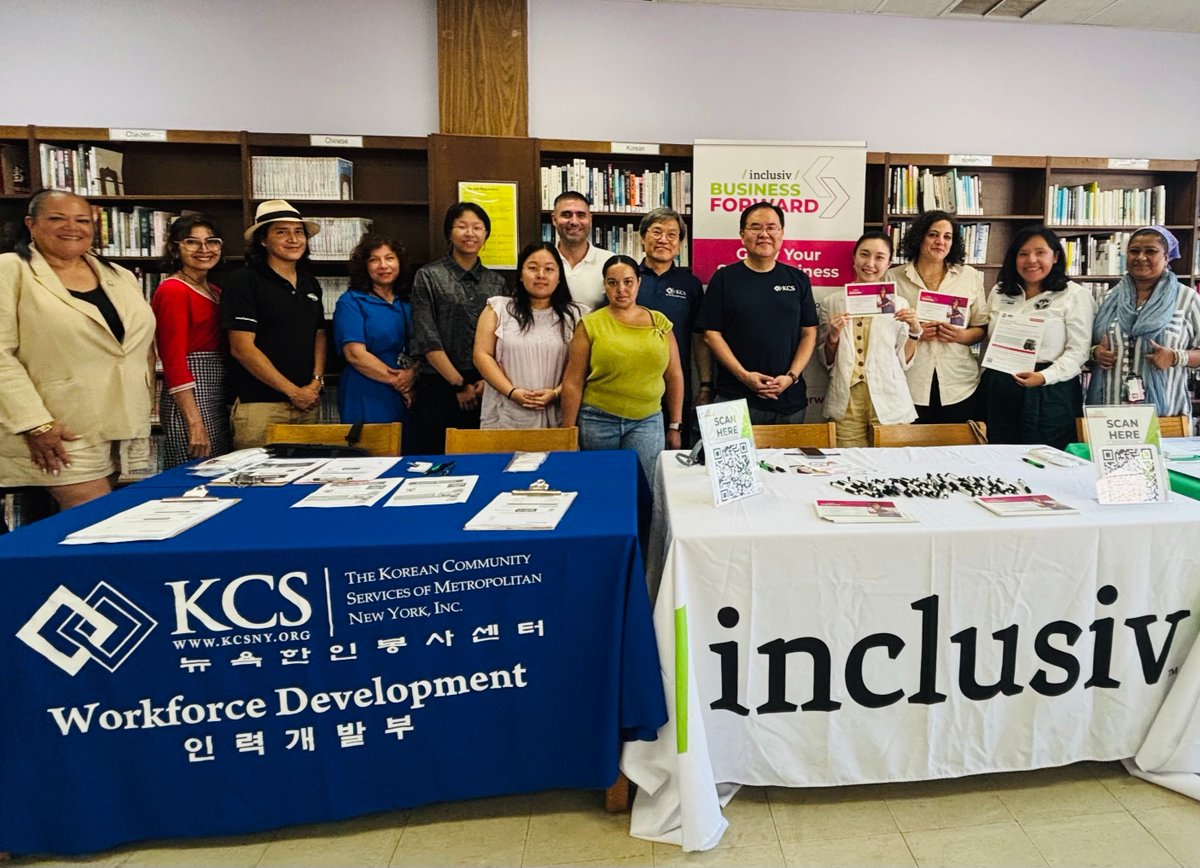 QueensChamber's tweet photo. Our amazing QCC team was thrilled to connect with local entrepreneurs, small business owners, and the next generation of leaders at our recent Business Resource Fair in East Flushing! 🙌

This event was proudly presented in partnership with the Office of @CMvpaladino and @NYC_SBS. It was a great opportunity to connect, share resources, internship opportunities with local businesses and upcoming community initiatives.

Thank you to the East Flushing @QPLNYC managers and staff for their warm hospitality and for providing such a wonderful space for meaningful conversations.💙

A special shoutout to our incredible vendors for their support and dedication to community engagement: @NYCSanitation, Inclusiv Credit Unions and McKissack & McKissack.

We look forward to continuing our work to strengthen the vibrant business community in Queens!