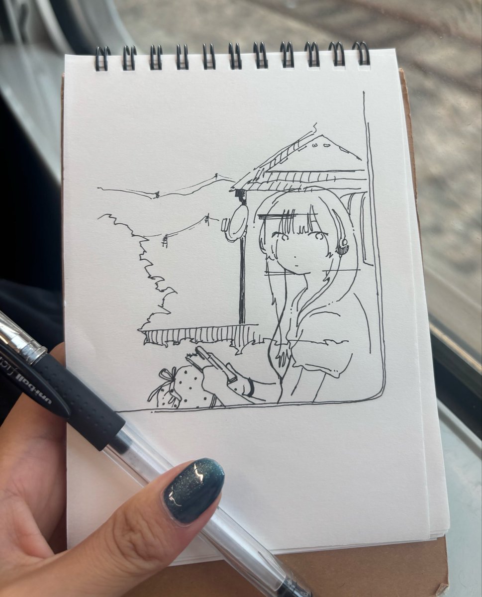 blue_sum8's tweet photo. 揺れる車内でもスケッチできる https://t.co/wJeqHgKk79