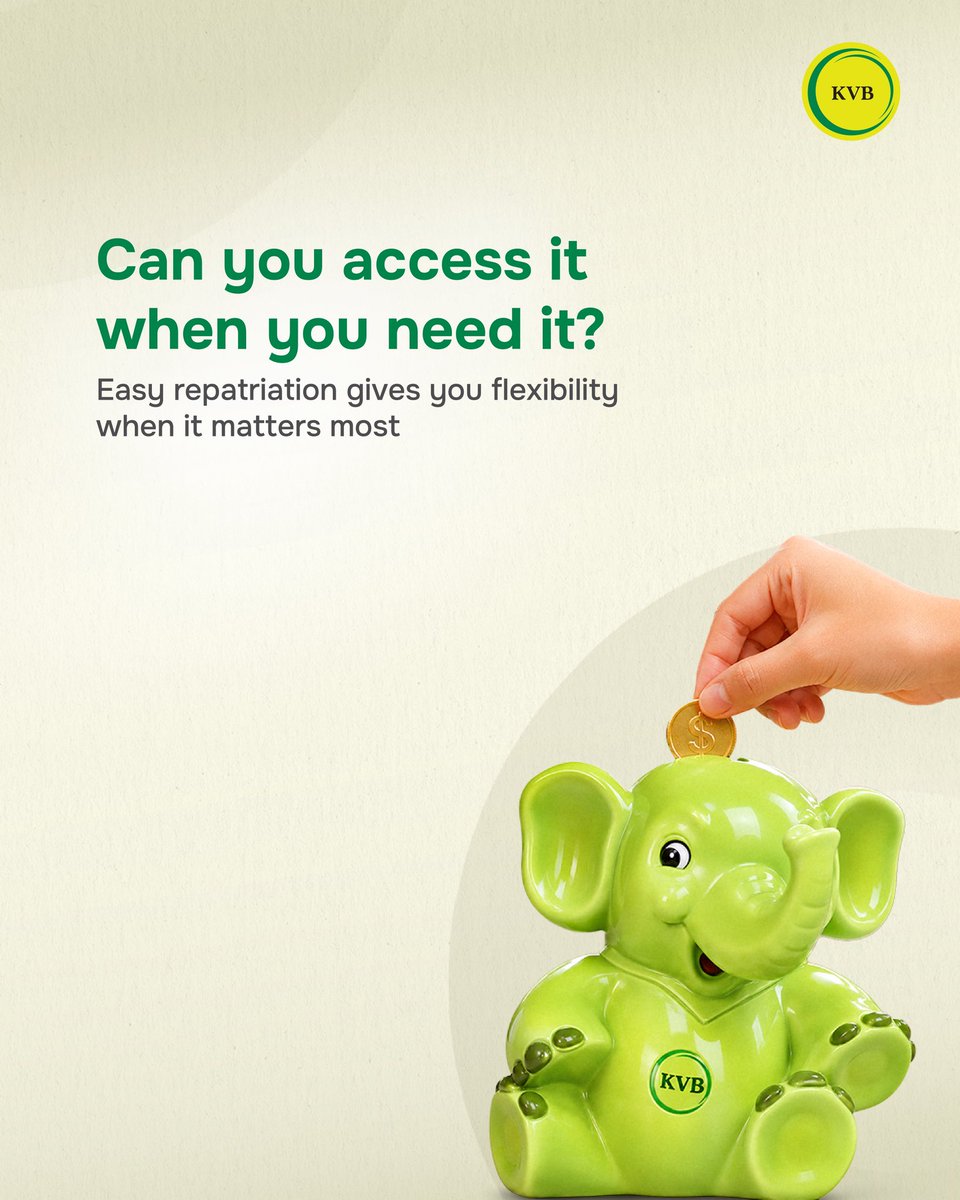 KarurVysyaBank_'s tweet photo. Your foreign savings deserve more than just a place to stay.
Give your USD the opportunity to grow with KVB USD FCNR Deposits.
T&Cs apply.
#KVB #FCNRDeposits #NRIBanking #YourPartnerInProgress https://t.co/W9gQ61qjXI