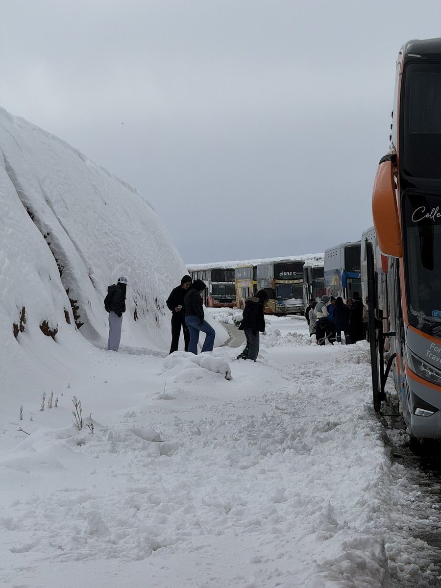 suraj_sheth's tweet photo. Hopped on an overnight bus at 9pm. It’s 10am and I still haven’t reached my destination due to an uncharacteristic snowstorm in Uyuni (was supposed to reach there at 7) - road is blocked. https://t.co/ZCA44llVVv