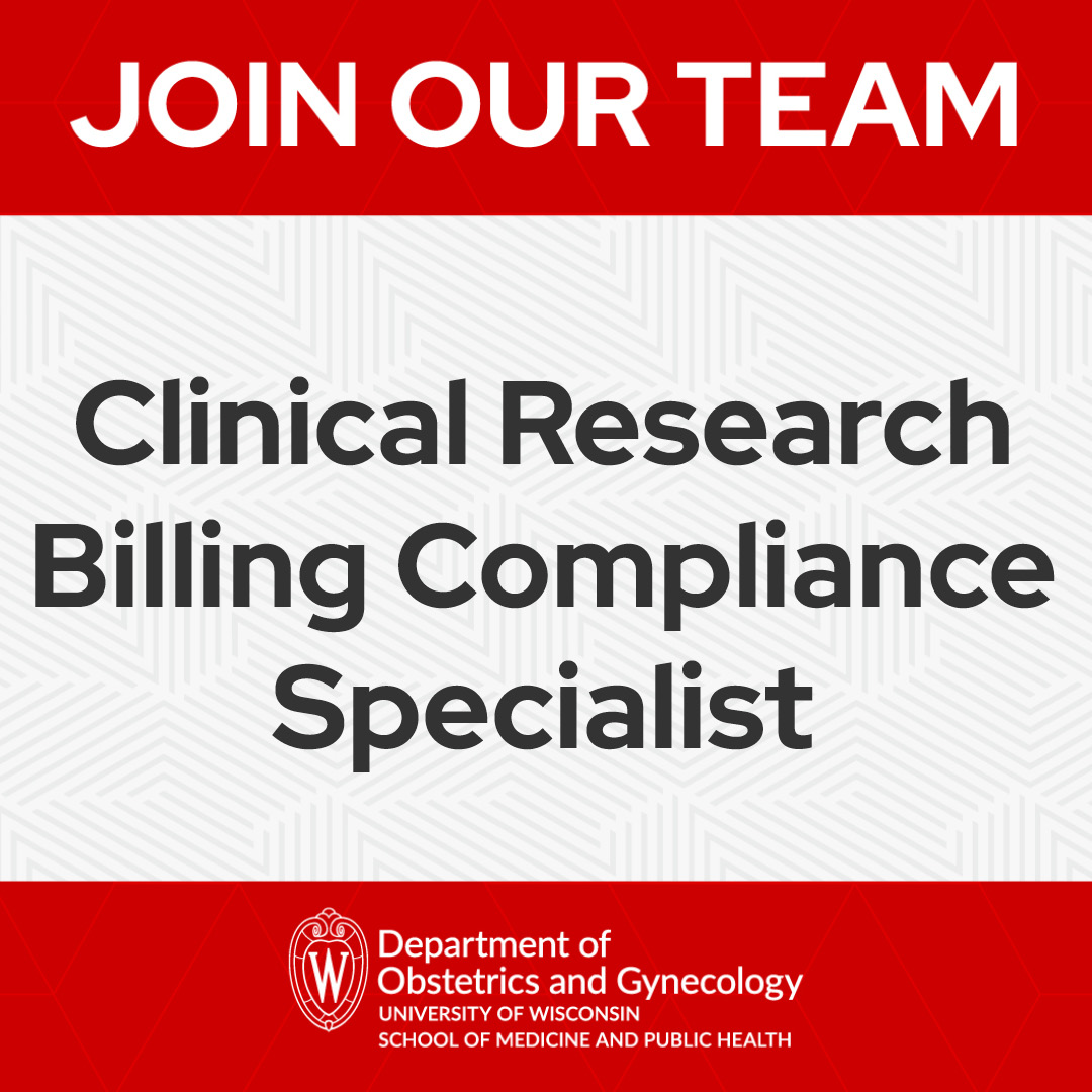 WiscObGyn's tweet photo. Help our research teams make every dollar count! @WiscObGyn is hiring a Research Billing Specialist to support innovative clinical studies through expert budget development, financial analysis, and sponsor negotiations: https://t.co/1G2geFKW5f https://t.co/eZg53E1kYY