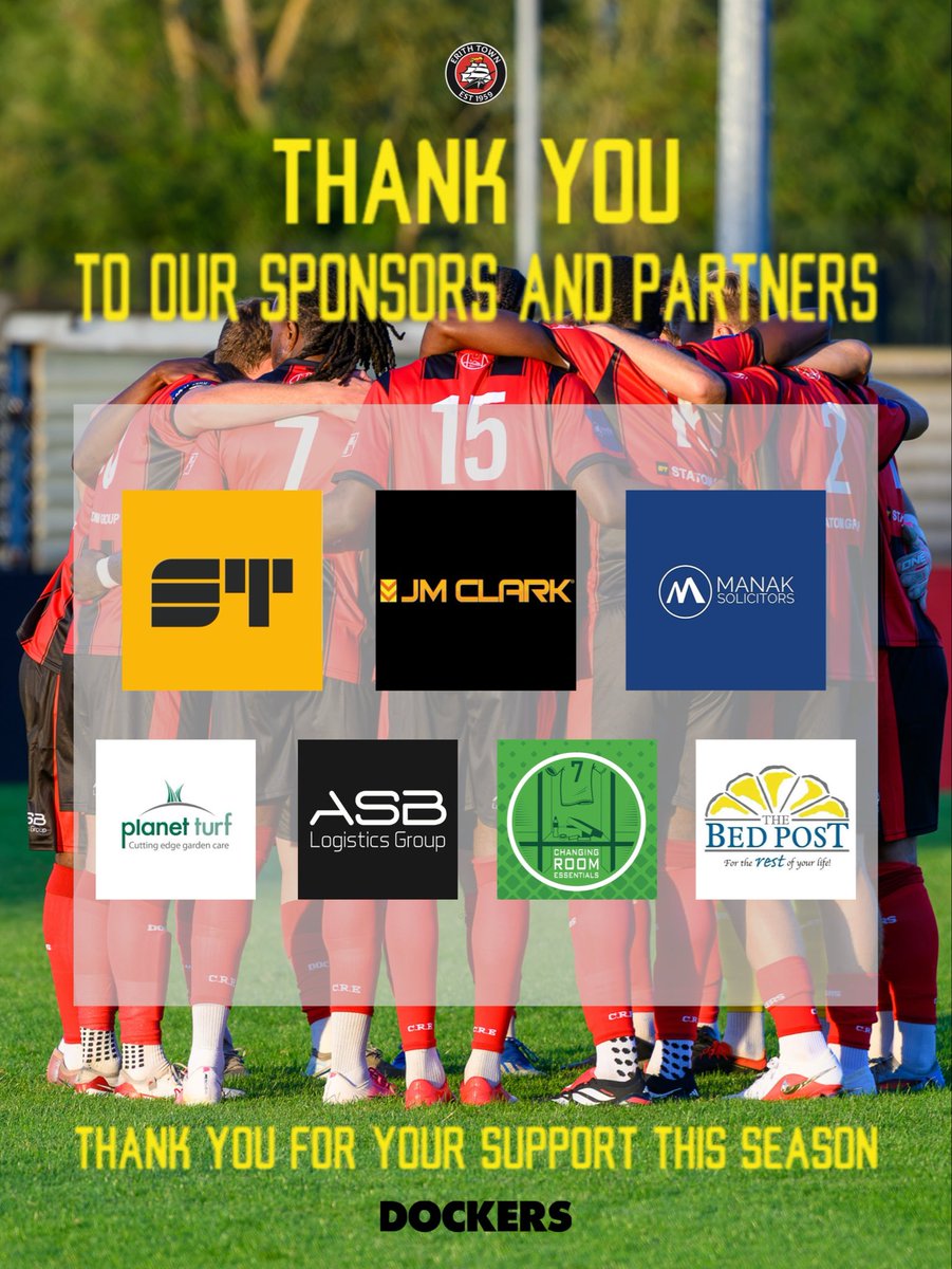 ErithTown's tweet photo. ๐ | THANK YOU
Before tonightโs game with @HorleyTownFC, we would like to say a huge thank you to our 2026/27 sponsors:
@statom_group
@jmclarkltd
@ManakSolicitors
@planetturf
#ASBLogistics
@ChangingRoomEst
@thebedpostuk
๐ธ Credit: Steve Blunn
#UpTheDockers #DOCKERS https://t.co/xzvmTtvQtT